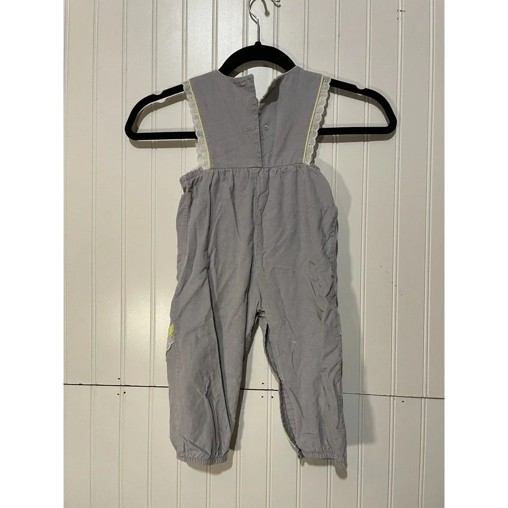 Vintage Corduroy Gray Overalls Jumper Jumpsuit Girls Kids‎ Size 24mth